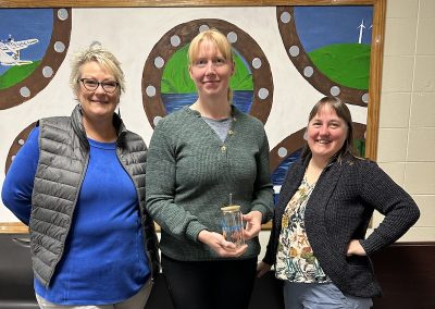 Superintendent Dr. Mika, Amber Schmidt, and Peggy Azuyak